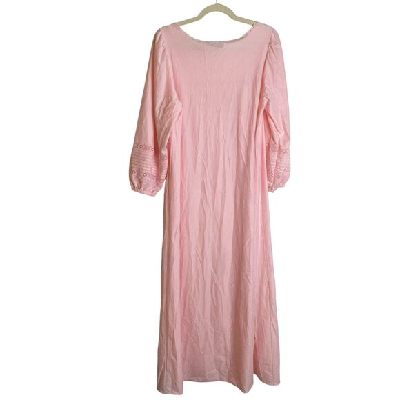 VTG Vanity Fair Womens Pink Brushed Nylon Nightgown Size Medium Cottage Feminine - Picture 2 of 14